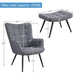 Yaheetech Wingback Fabric Chair and Ottoman Set