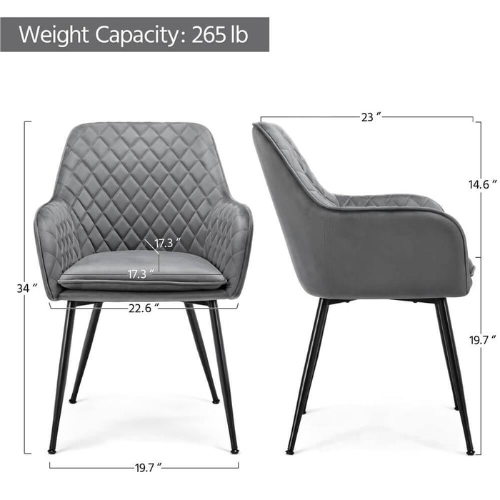 Yaheetech Dining Chairs Gray 2PCS