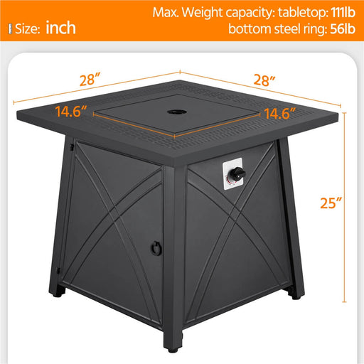 Yaheetech 28 Inch Propane Fire Pit Table