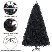 Yaheetech 6ft Halloween Black Artificial Christmas Tree