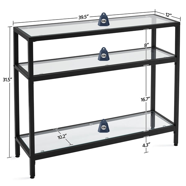 Yaheetech Tempered Glass Console Table