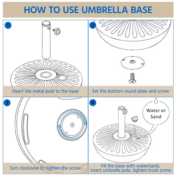 20’’ Patio Umbrella Base