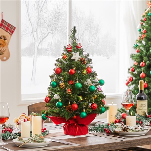 Yaheetech Mini árbol De Navidad Artificial Con Nieve, 92 Cm, Con 50