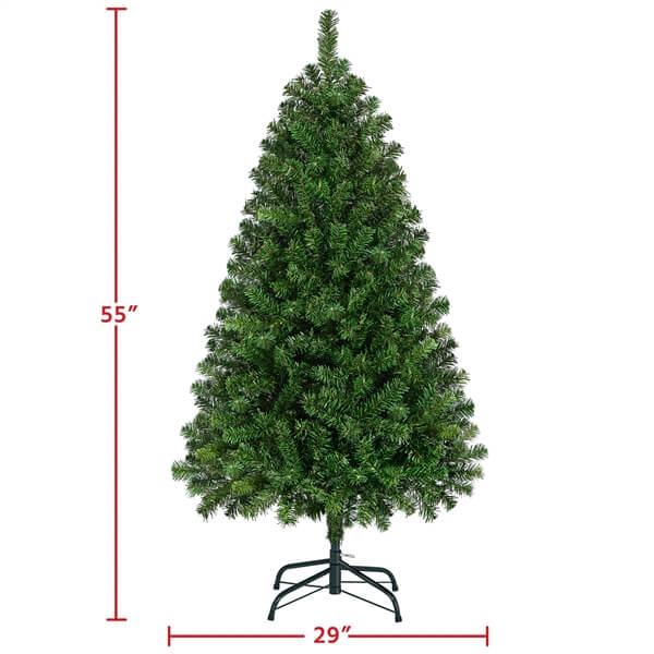 Yaheetech 4.5Ft Pre-Lit Artificial Hinged Christmas Tree