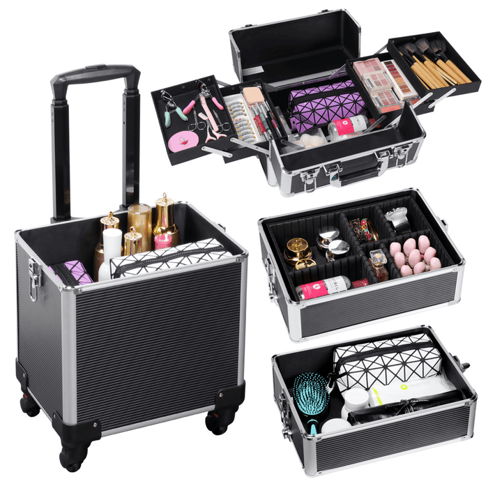 Yaheetech valise maquillage 4 en 1 beauty case mallette maquillage