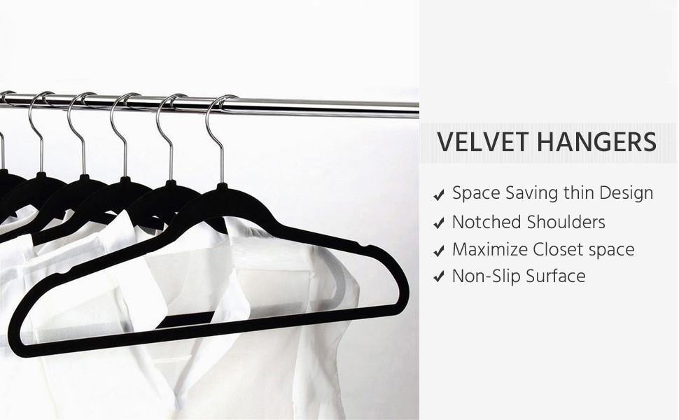 Yaheetech Velvet Non Slip Clothes Hangers, Pack of 100,Gray