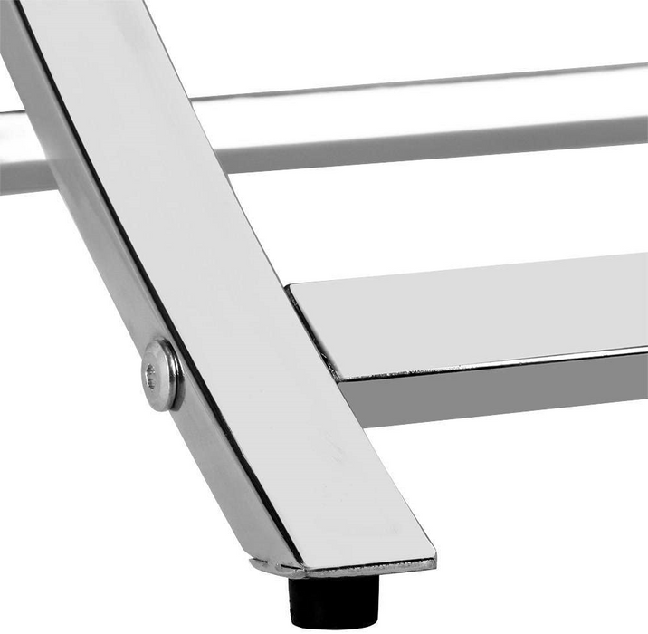 Chrome Finish Clear Glass Side Table Glass End Coffee Table