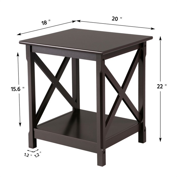 X Design Wood Sofa Side End Table