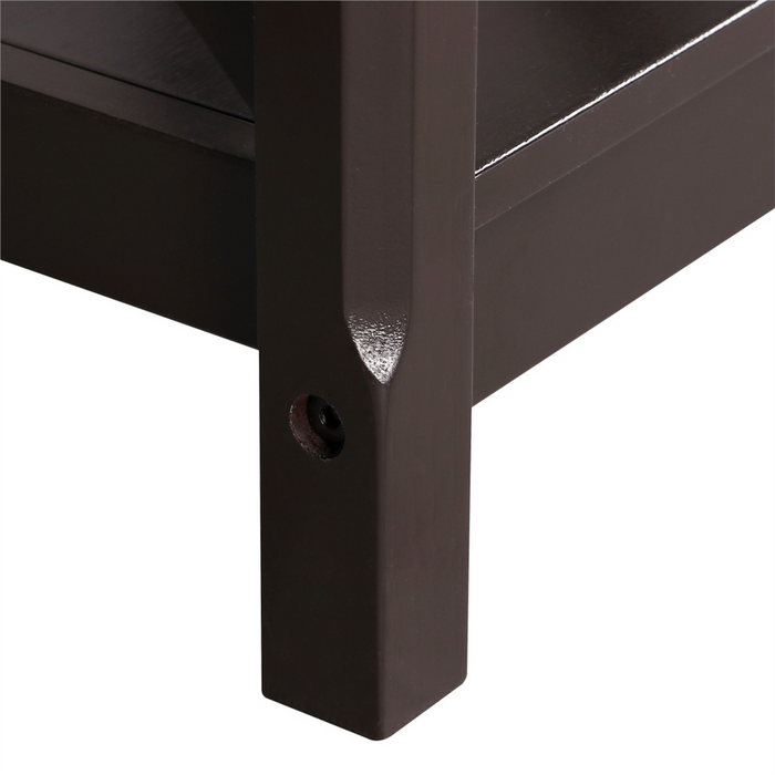 Yaheetech X Design End Table with 2-Tier Storage Shelf
