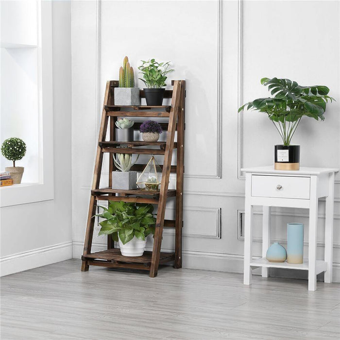 Yaheetech 4-Tier Wooden Foldable Plant Stands Racks