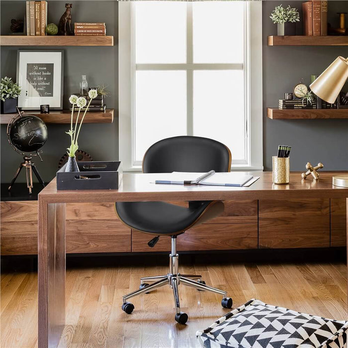 Yaheetech Modern Velvet Desk Chair Soft Height-Adjustable 360°Swivel  Computer Chair, Dark Gray