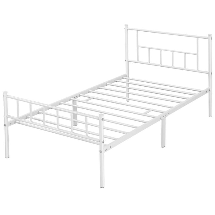 Yaheetech Metal Twin Bed Frame White