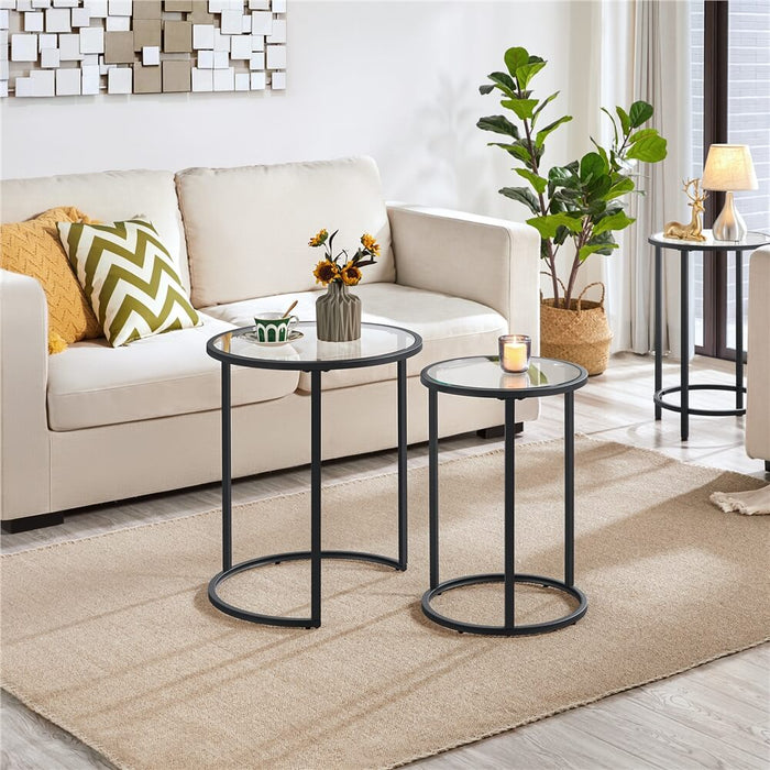 Yaheetech Tall Side Table with Storage Shelf, Wood End Table Sofa Table for  Living Room, Small Spaces, Dark Coffee, Set of 2