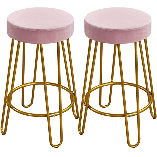2PCS Counter Stools Pink
