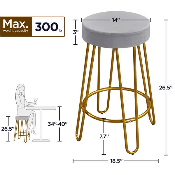 2PCS Counter Stools