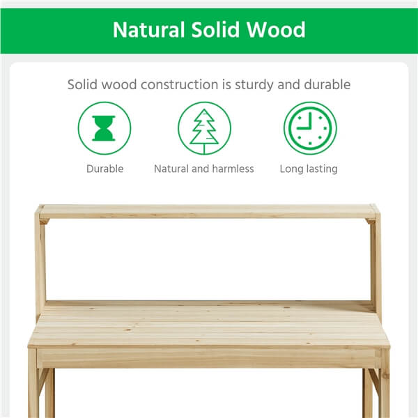 Outdoor Wooden Potting Bench Table