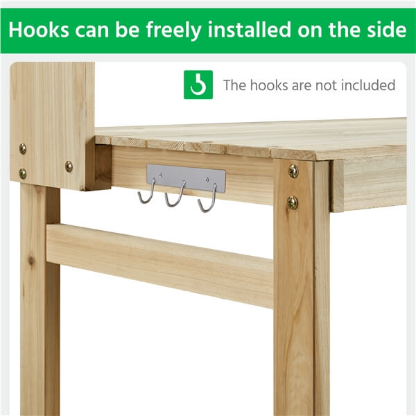 Outdoor Wooden Potting Bench Table