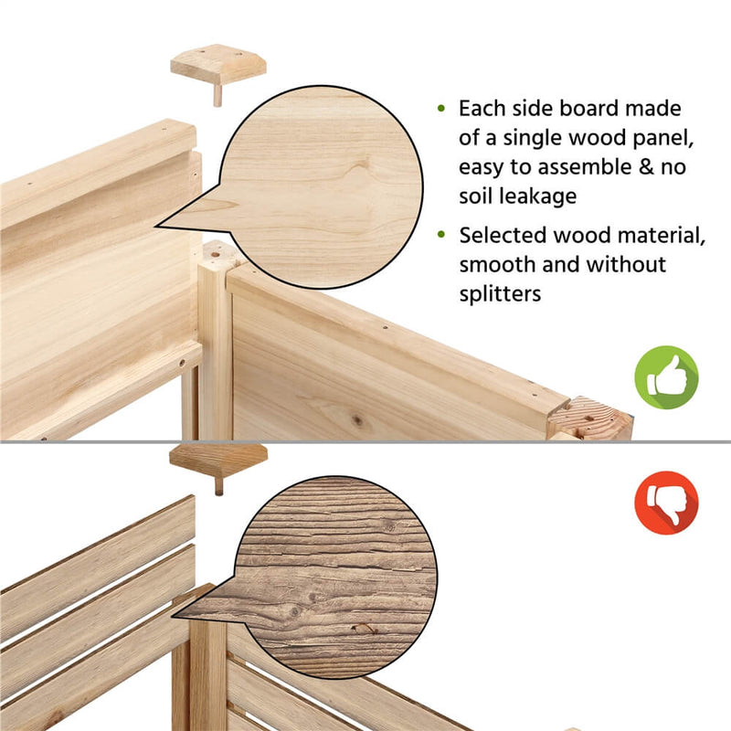 Yaheetech Elevated Garden Bed 42x23x33in