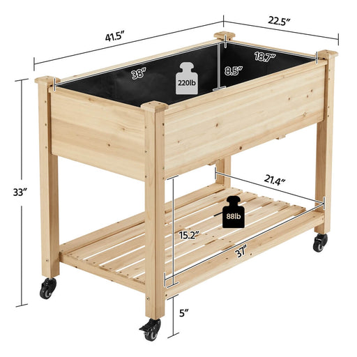 Yaheetech Elevated Garden Bed 42x23x33in