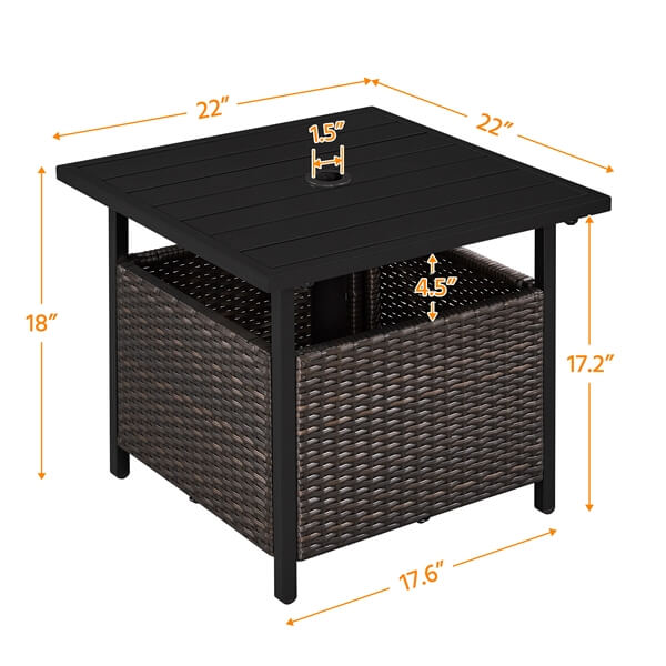 Side Table With Umbrella Hole