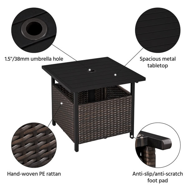 Side Table With Umbrella Hole