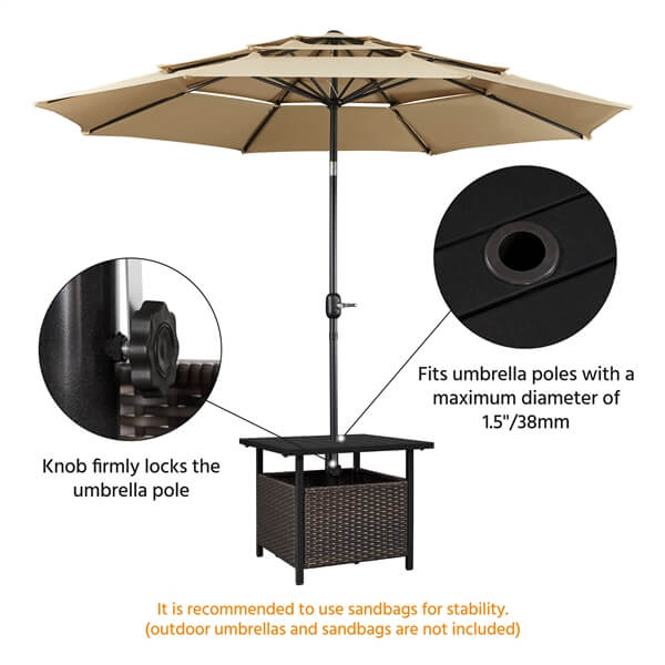 Side Table With Umbrella Hole