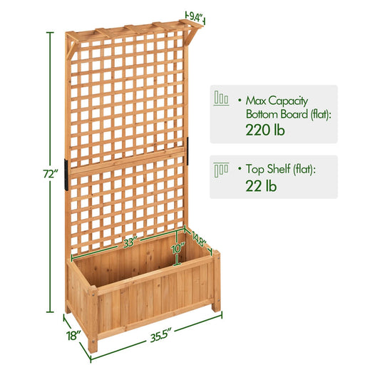 Yaheetech 72" H Wood Planter Raised Bed