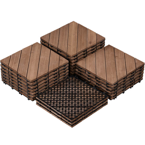 Yaheetech Wood Flooring Tiles 12" x 12"