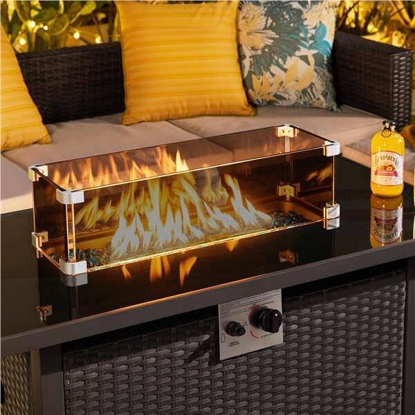 Rectangle Fire Pit Wind Guard