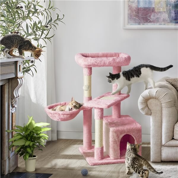 Cat Tree Plush Cover Cat Tree with Condo