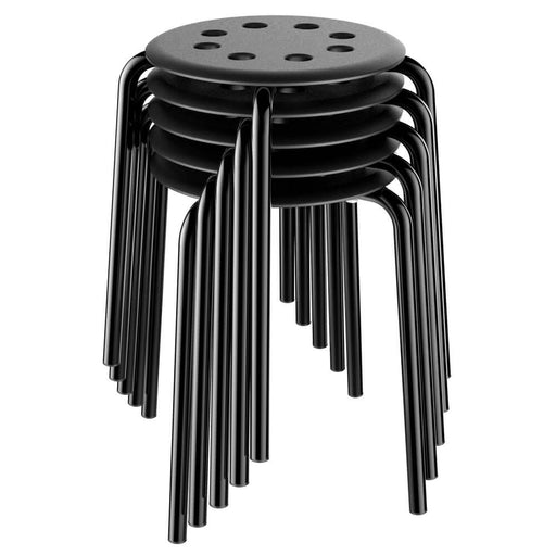 Plastic Stack Stools White/Black