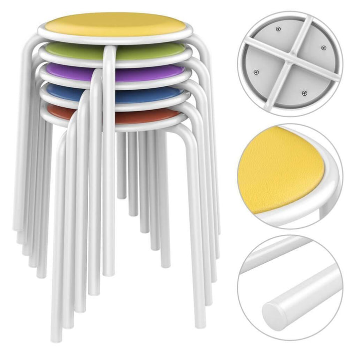 Assorted Color Padded Stack Stools