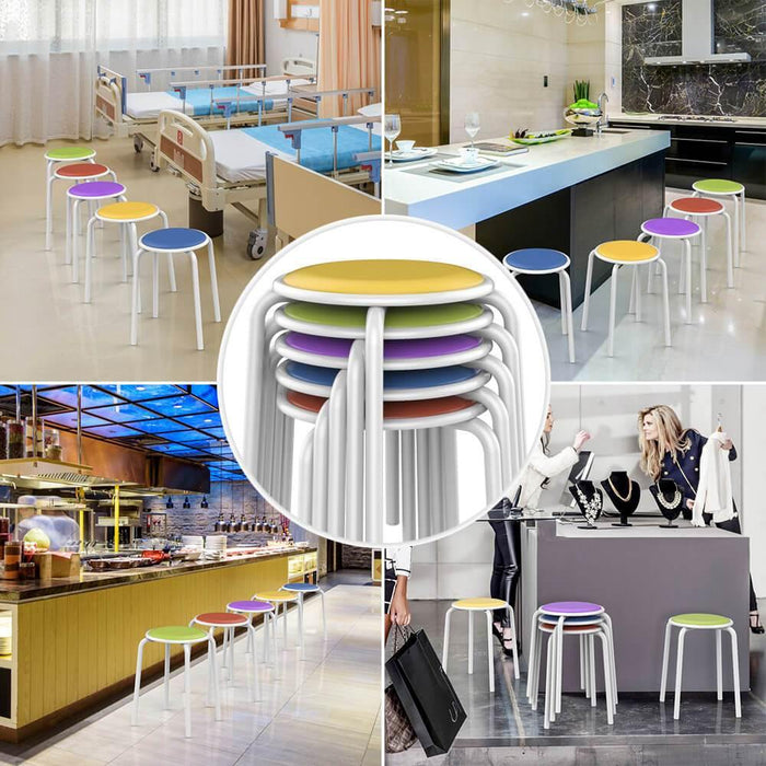 Assorted Color Padded Stack Stools