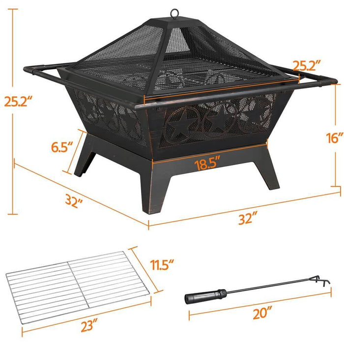 Yaheetech Fire Pit 32 Inch