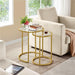 Yaheetech End Table Set Gold