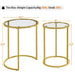 Yaheetech End Table Set Gold