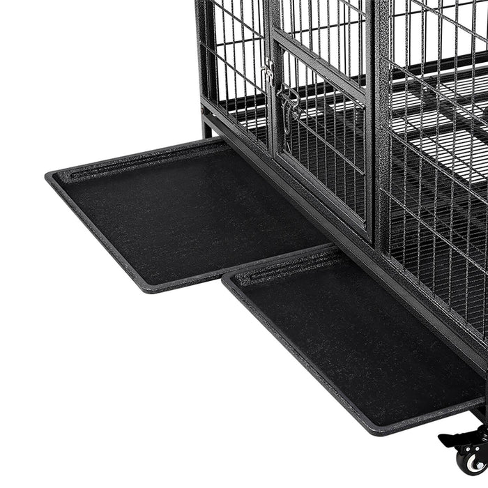 Yaheetech Rolling Dog Crate 43 Inch