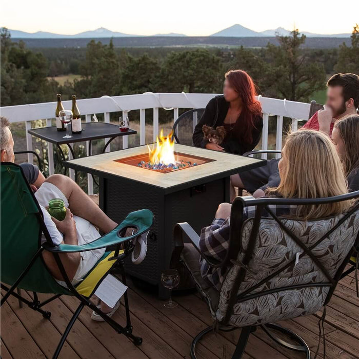 Yaheetech 30 Inch Outdoor Propane Fire Pit Table