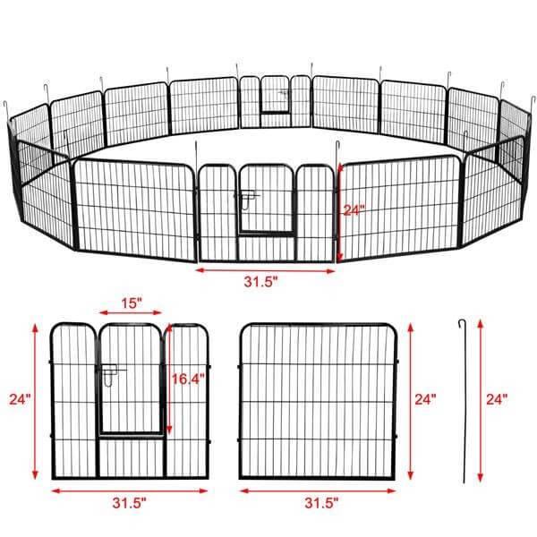 Yaheetech Dog Playpen 32 Panels 24 Inch