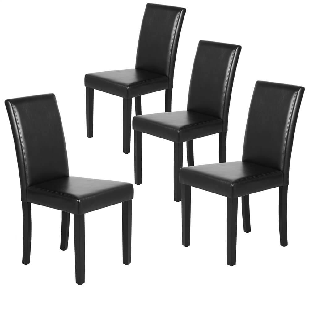 Yaheetech Set of 4 Dining Chairs Faux Leather High Back Kitchen