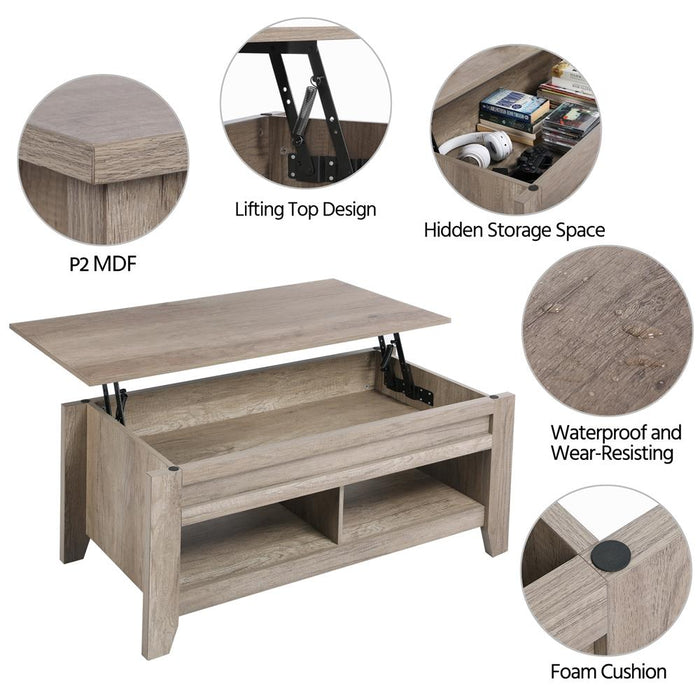 Yaheetech Lift Top Coffee Table Gray — yaheetech.shop