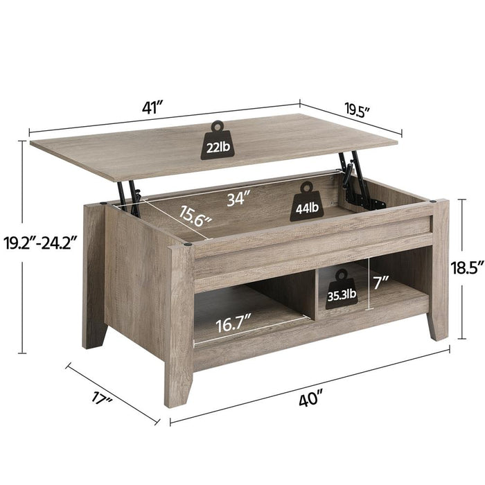 Yaheetech Lift Top Coffee Table Gray