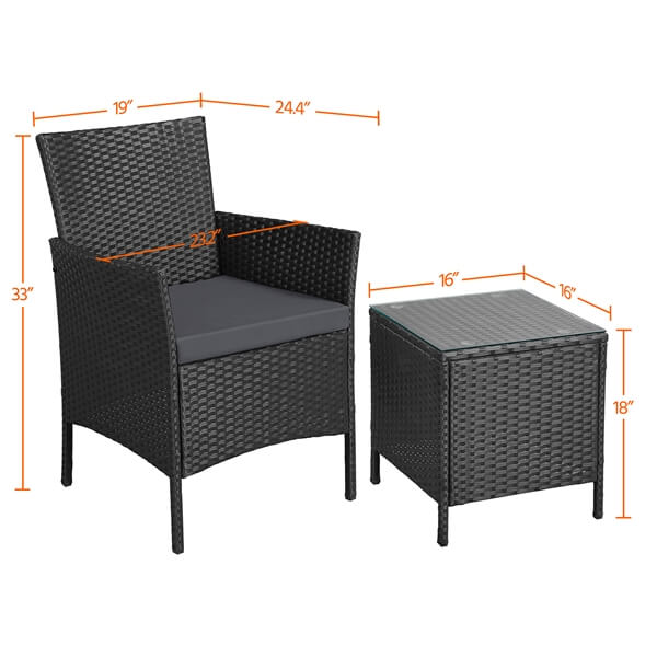 Yaheetech 3 Pieces Patio Porch Furniture Sets