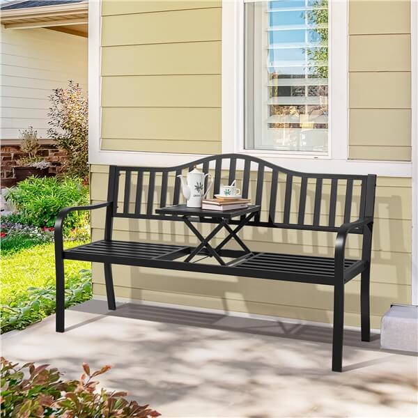 Patio Bench with Middle Table