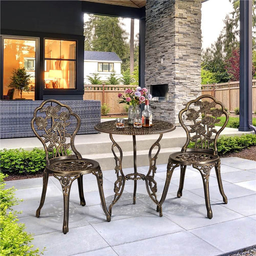 Yaheetech Piece Patio Bistro Table Set with Umbrella Hole