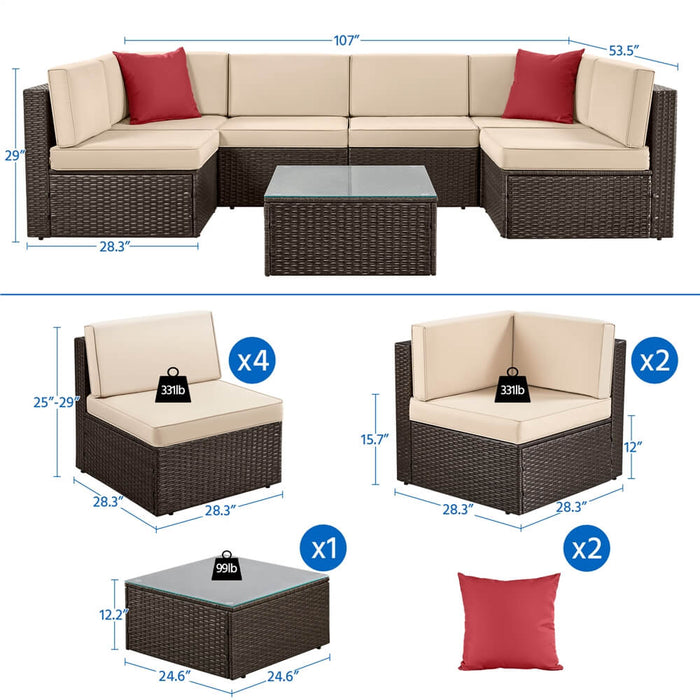 Yaheetech 7-Piece Patio Furniture Set
