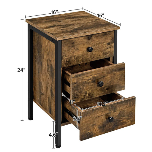 Yaheetech 3 Drawer Nightstand