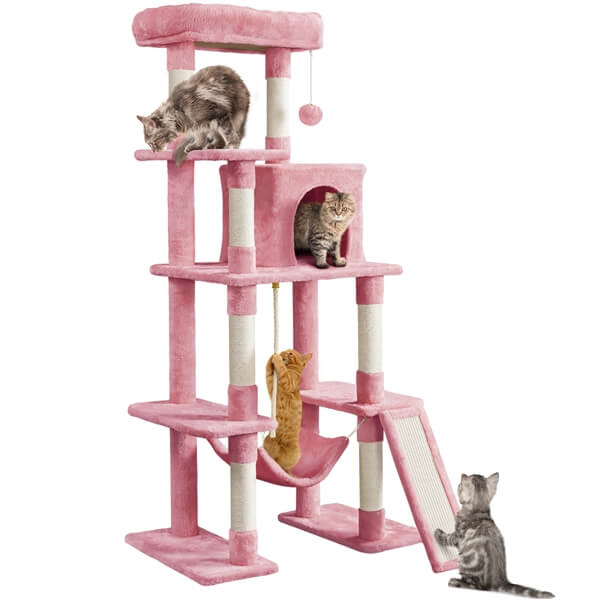 Cat Tree Small Boho Cat Tree HAPPAWS Cat Tree, 40 Inch Multi-Level