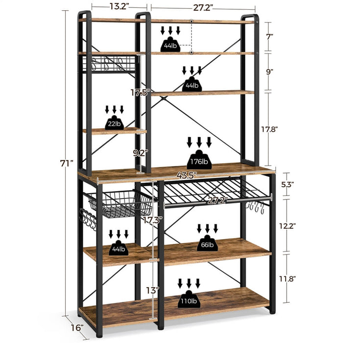 Yaheetech 71” H Baker's Rack w/ Hutch