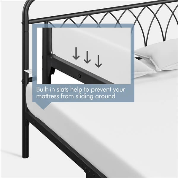 Metal Bed with Headboard